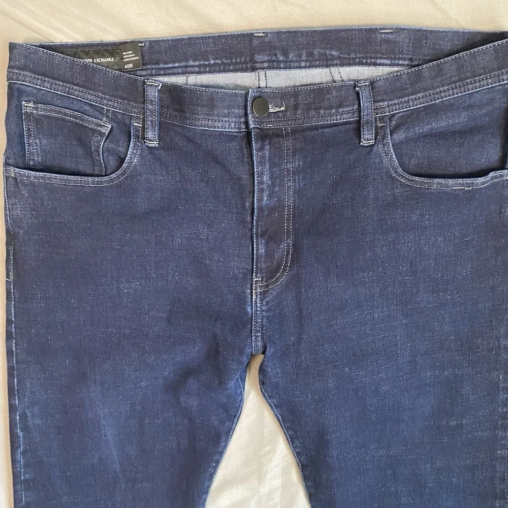 A/X Armani Exchange J15 Men's 40x31 Dark Blue Relaxed Straight Denim Pants Jeans